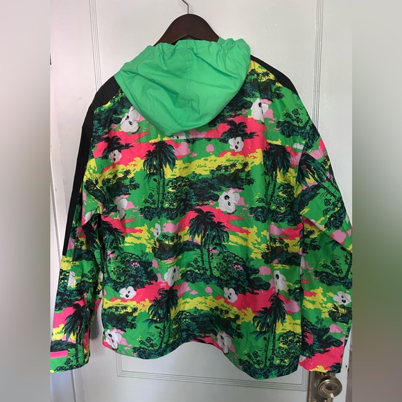 Neon floral Converse windbreaker pullover size XL - Picture 2 of 3